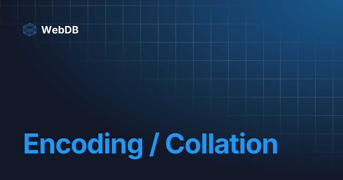 Encoding collation webdb